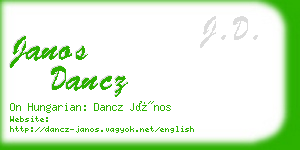 janos dancz business card